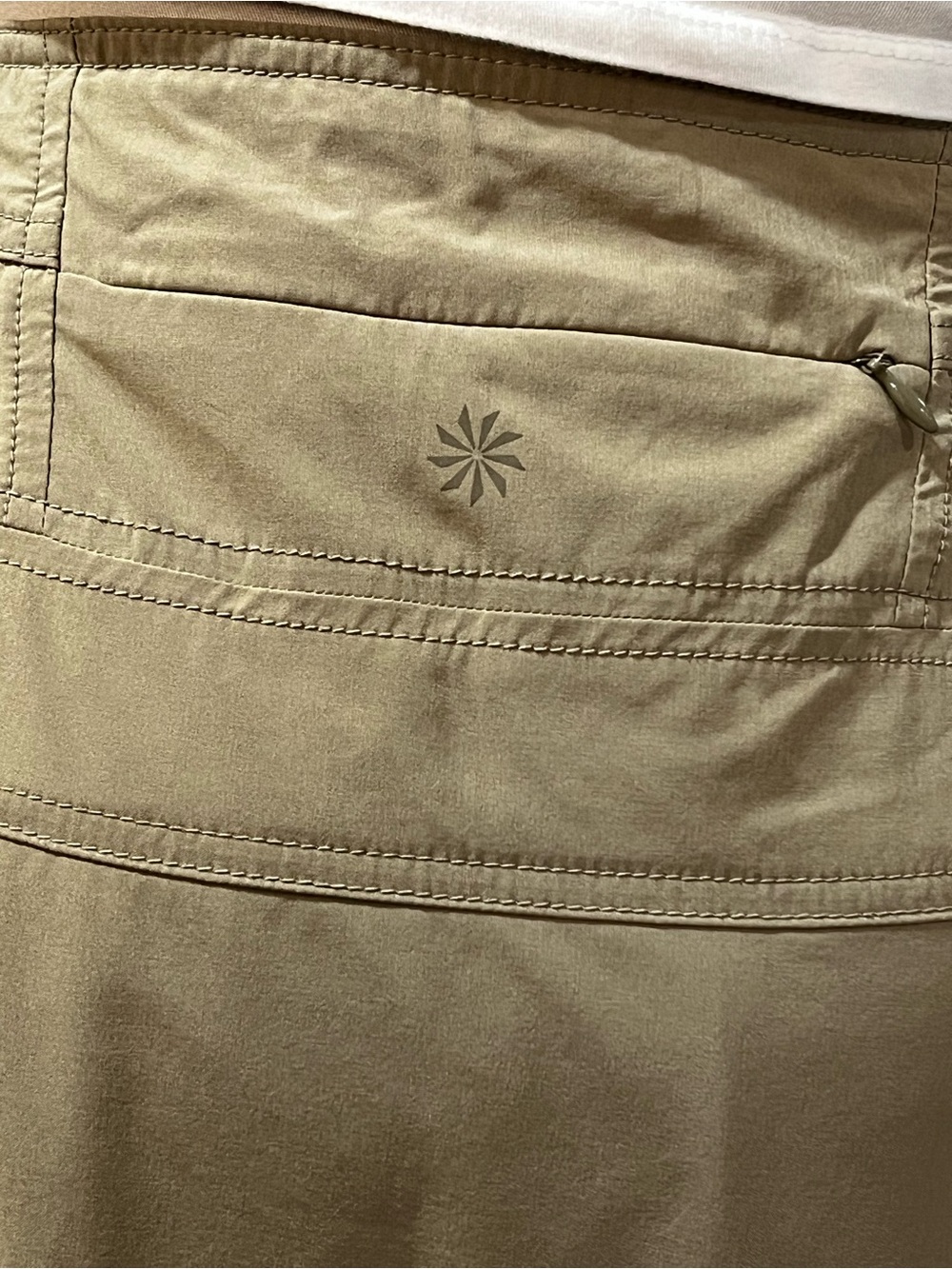 Athleta Khaki A-Line Skort with Drawstring Waist - Picture 5 of 10